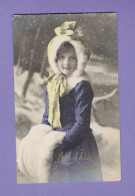 XA1420 JEUNE FILLE  FILLETTE ,  FAMOUS 1920 MODEL CANDICE  ASHTON FUR MUFF SNOWSCENE - Portraits