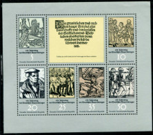 DDR / E. GERMANY 1975 Peasants' War Anniversary Sheetlet MNH / **.  Michel 2013-17 Kb - Nuevos
