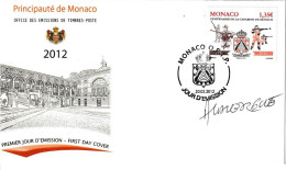 Monaco Fdc Centenaire De La Carabine De Monaco Signé Par L'Artiste - Altri & Non Classificati