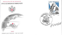 Monaco Fdc Saint François D'Assise Signé Par L'Artiste - Other & Unclassified