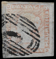 1848-59 CAT. £850 MAURITIUS 1d. ON PIECE SG 19 WORN IMPRESSION. - Mauritius (...-1967)