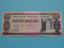 $ 20 > Twenty Dollars (C-65 089101) Bank Of GUYANA ( For Grade See SCANS ) UNC ( Ship Building / Kaieteur Falls ) ! - Guyana