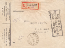 Russia USSR 1934 MOSCOW To Vienna, Registered Cover Post Paid In Cash, Taxe Percue, Very Rare Ex Miskin (ai67) - Brieven En Documenten