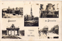 BELGIQUE - BRUXELLES - Souvenir De Bruxelles - Multivues De La Ville - Coin Arraché - Carte Poste Ancienne - Autres & Non Classés