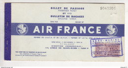 Au Plus Rapide Billet Air France Timbre Fiscal Algérie Oran 7 Juin 195 - Billetes