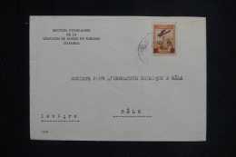 TURQUIE - Enveloppe De La Légation Suisse Pour La Suisse , Affranchissement Surchargé PA De 1934  - L 143953 - Covers & Documents