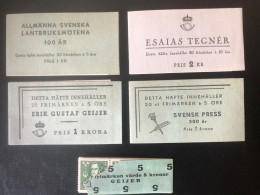 Sweden Schweden Suede Svenska CARNETS BOOKLET MARKENHEFTCHEN Petit LOT 1945 1946 1947 - 1904-50