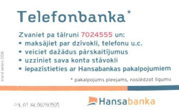 Latvia:Used Phonecard, Lattelekom, 2 Lati, Hansabanka, 2001 - Lettonie