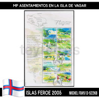 D0279# Islas Feroe 2005. MP Asentamientos En Vágar (CTO) MI#513-522KB - Faroe Islands