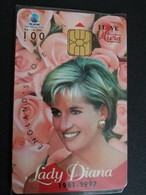 INDONESIA CHIPCARD 100  UNITS    INDONESIA CHIPCARD 100 UNITS LADY DIANA PRINCESS OFF WALES  MINT !!!  **13562 ** - Indonesia