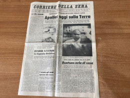 CORRIERE DELLA SERA ASTRONAUTI APOLLO I CONQUISTATORI DELLA LUNA 24 LUGLIO 1969 ORIGINALE - First Editions