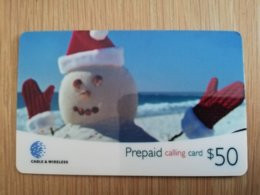 ST LUCIA   $ 50 ,- Stl-p4     SNOWMAN    Prepaid  MINT  Card  ** 13563 ** - Santa Lucia