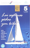 Latvia:Used Phonecard, Lattelekom, 5 Lati, Sailing Ship Spaniel, 2005 - Lettonia