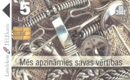 Latvia:Used Phonecard, Lattelekom, 5 Lati, Jewellery, 2002 - Latvia