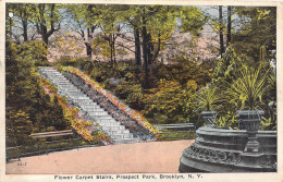 ETATS-UNIS - New York City - Brooklyn - Flower Carpet Stairs - Prospect Park - Carte Postale Ancienne - Brooklyn