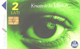 Latvia:Used Phonecard, Lattelekom, 2 Lati, Eye, Green, 2000 - Lettonia