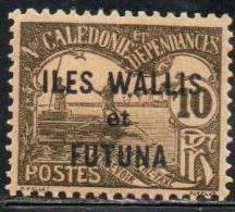 WALLIS AND FUTUNA ISLANDS 1920 POSTAGE DUE STAMPS TAXE SEGNATASSE MEN POLING BOAT NEW CALEDONIA OVERPRINTED 10c MH - Impuestos