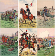 FRANCE - SOCIÉTÉ DES EDITIONS MILITAIRES - LOT De 6 CARTES - ILLUSTRATIONS SIGNÉES : PIERRE ALBERT LEROUX & LR (al625) - Sammlungen & Sammellose