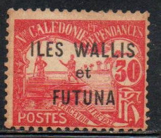 WALLIS AND FUTUNA ISLANDS 1920 POSTAGE DUE STAMPS TAXE SEGNATASSE MEN POLING BOAT NEW CALEDONIA OVERPRINTED 30c MH - Postage Due