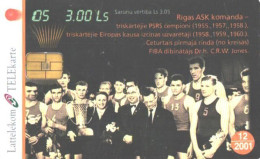 Latvia:Used Phonecard, Lattelekom, 3 Lati, Basketball Players, 05, 2001 - Letland
