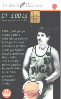 Latvia:Used Phonecard, Lattelekom, 3 Lati, Basketball Players, 07, 2002 - Lettonia