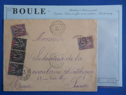 BT12 GUADELOUPE   BELLE LETTRE  RARE 1901 POINTE A PITRE  AU HAVRE FRANCE +BANDE DE 3 TP + +AFFRANCH. PLAISANT - Storia Postale