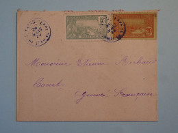 BT12 GUADELOUPE BELLE   LETTRE TRES  RARE 1922 RARE  C.A.D BLEU TERRE DU HAUT A CONAKRY GUINEE+TEMOIGNAGE++ - Brieven En Documenten