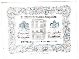 Belgique, Carte Porcelaine, Porseleinkaart, P. Nickmilder, Chapelier, Bruxelles, Dim:154x115mm, - Cartes Porcelaine