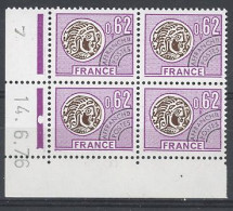 COINS DATES - PREO N°141-MONNAIE  -N** - 0,62 VIOLET  -14-6-76 - Voorafgestempeld