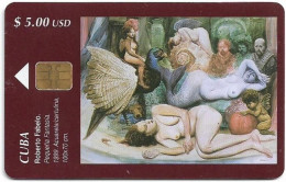 Cuba - Etecsa (Chip) - Paintings - Roberto Fabelo's ΄΄Little Fantasy΄΄, 03.2002, 5$, 30.000ex, Used - Cuba