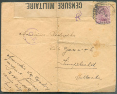 N°140 - 20c. Lilas Obl. Sc POSTES MILITAIRES BELGIQUE Sur Lettre Du 25-V-1916 Vers Simpelveld (P-B) + Censure De Folkest - Esercito Belga