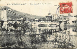 - Lot Et Garonne - Ref-452-  Castelmoron Sur Lot - Pont Suspendu Et Vue Du Coteau - Ponts Suspendus - - Castelmoron