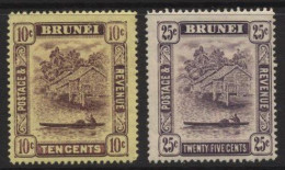 Brunei (08) 1908 Issue. Watermark Multiple Crown CA. 2 Values. Unused. Hinged. - Brunei (...-1984)