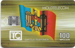 Moldova - Moldtelecom - Flag 3rd Issue, SC7, 05.1997, 100U, 10.000ex, Used - Moldova