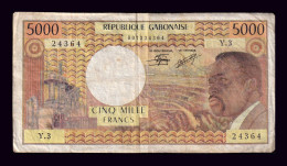 Estados De África Central Gabón 5000 Francs 1978 Pick 4c Bc F - Gabun