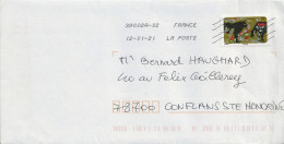 TImbre Seul Sur Lettre N°A1313 Langue Française (oblitération Du 12/01/2021) - Cartas & Documentos