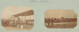 Berck Plage * Aviation 1920 * Avion Hydravion Aviateur * Avion F. ABEM * 2 Photo Ancienne 10.7.5cm & 10x6cm - Berck