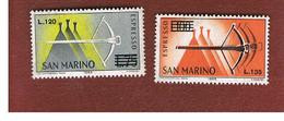 SAN MARINO - UNIF. E25.E26 ESPRESSO - 1965 BALESTRA (SERIE COMPLETA DI 2 SOVRASTAMPATI) -  MINT** - Eilpost