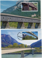 LIECHTENSTEIN CARTE MAXIMUM DES N°1826 / 1827 EUROPA PONTS  AVEC OBL VADUZ 5 MARZ 2018 - 2018