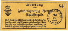 Jerisau 4 12 1885 Quittung 84 Gelb Wappen QC, Für 25 Pf Chausseegeld - Sachsen