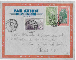 MADAGASCAR - LETTRE PAR AVION CACHET BRICKAVILLE 1938 - Cartas & Documentos