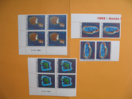 Polynésie 1992  2 Bloc De 4 Coin Daté + 2 Bloc De 2  Neuf **  N° 405/406/407 Année Internationale De L'Espace   à Voir - Neufs