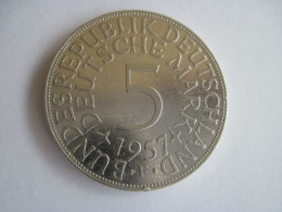 Münze 5 DM 1957 F Silberadler, 625er Silber; Erhaltung Siehe Fotos - 5 Mark