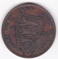 Jersey 1/12 Shilling 1877 H Victoria, En Bronze , KM# 8 - Jersey