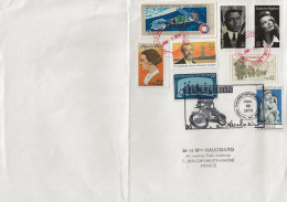 Lettre Avec 8 Timbres (oblitération De Omaha Du 09/01/2014) - Briefe U. Dokumente