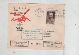 Luypaert Héliport Bruxelles Lille Sabena Helibus Liaison Par Hélicoptère 1953 - Unclassified