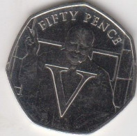 Isle Of Man 50p Coin Victory 'V' 2020 (Small Format) Circulated - Isle Of Man