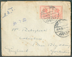 5pi. Rose (paire - PYRAMIDS SPHINX)   obl. Dc IZBIT EL ZAITU Sur Lettre Du 31-VI-1922 Vers La Grande-Bretagne Via Port S - Covers & Documents