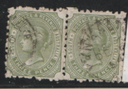 South Australia  1883  SG  183b 1/2d  Olive Green  Fine Used  Pair - Used Stamps