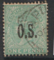 South Australia  1891  SG  056  1d  Overpinted  O S  P15  Fine Used    - Used Stamps